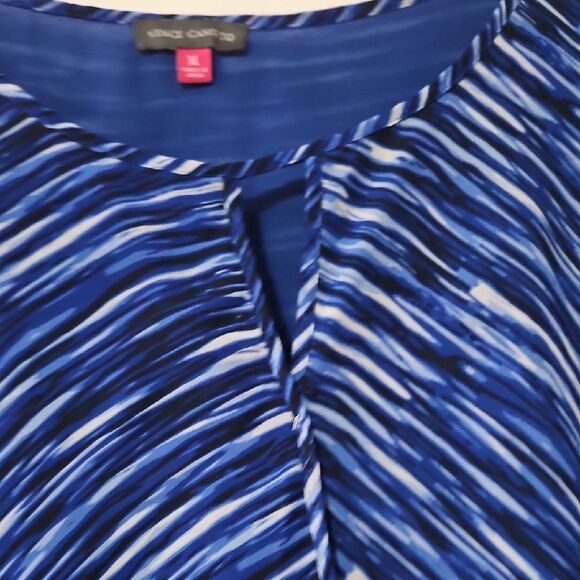 Vince Camuto Blue Wrap Blouse 3/4 Sleeve - Picture 3 of 7